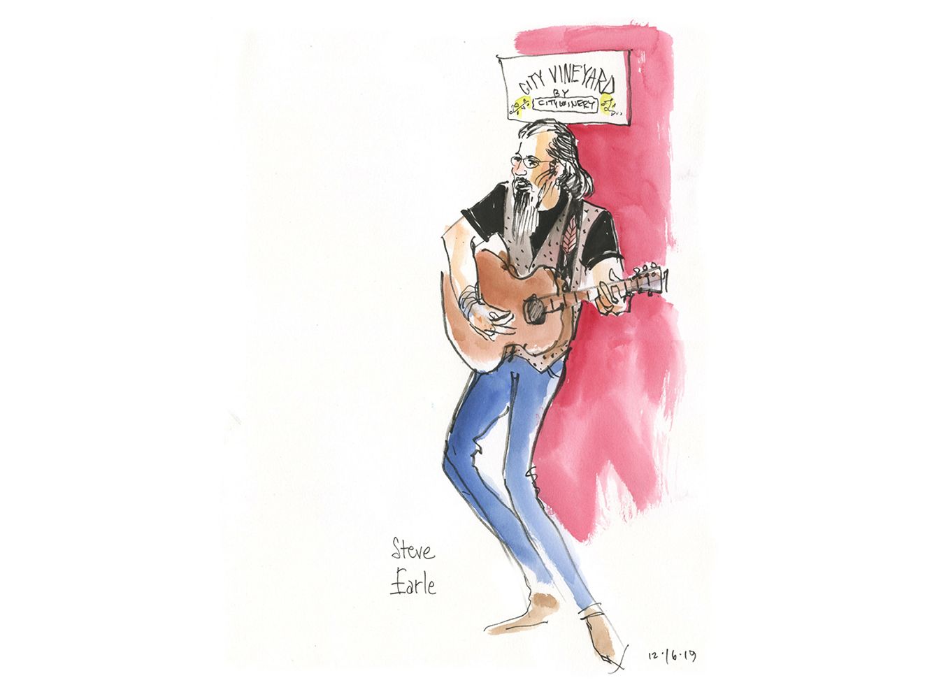 Steve Earle "City Vineyard Rehearsal Show" by Joan Chiverton