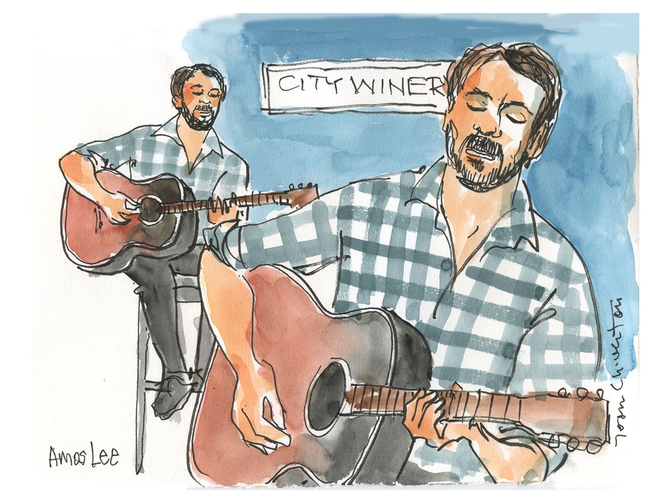 Amos Lee "Amos in Plad" by Joan Chiverton