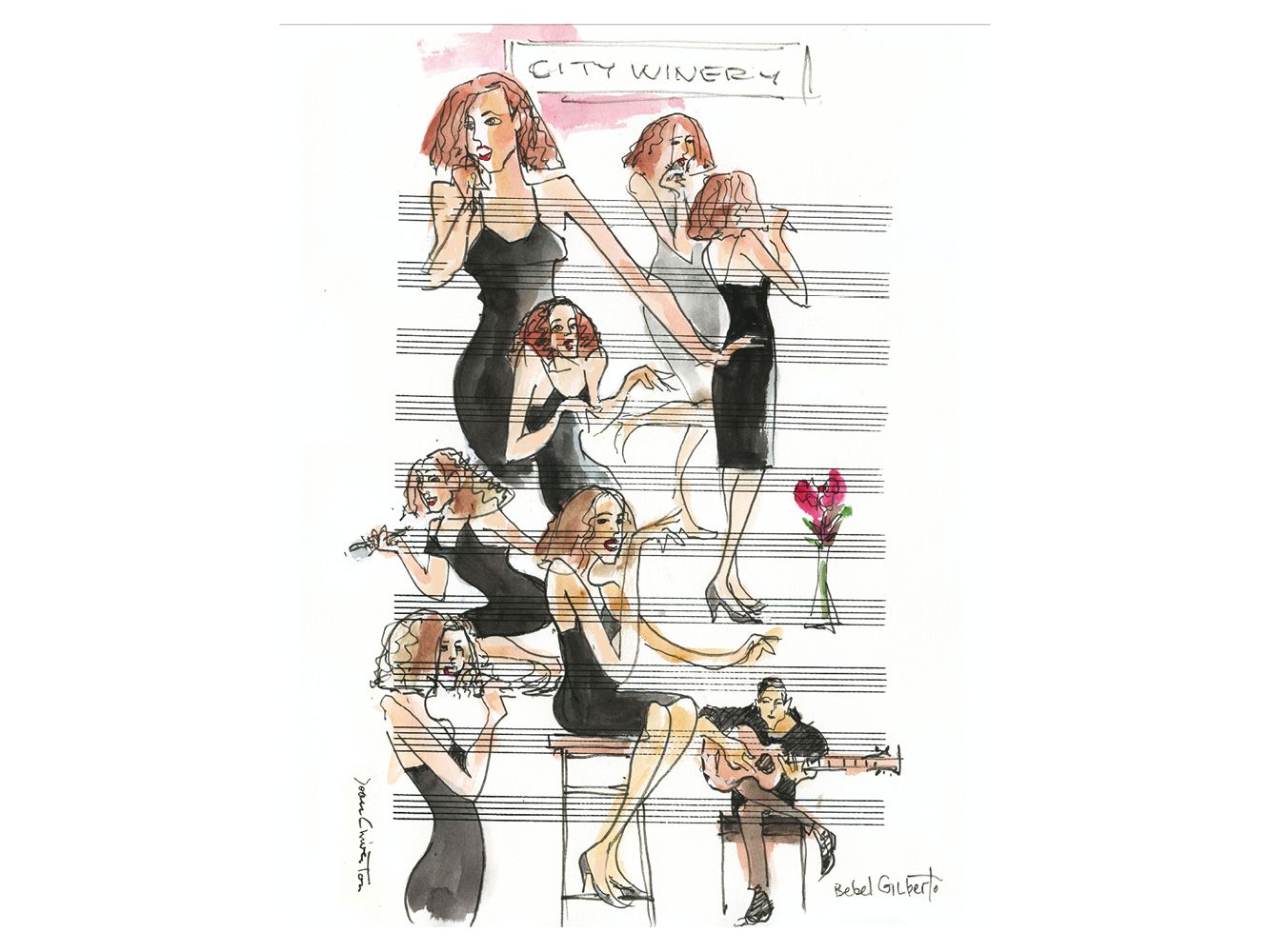 Bebel Gilberto "Bebel on Staff" by Joan Chiverton 
