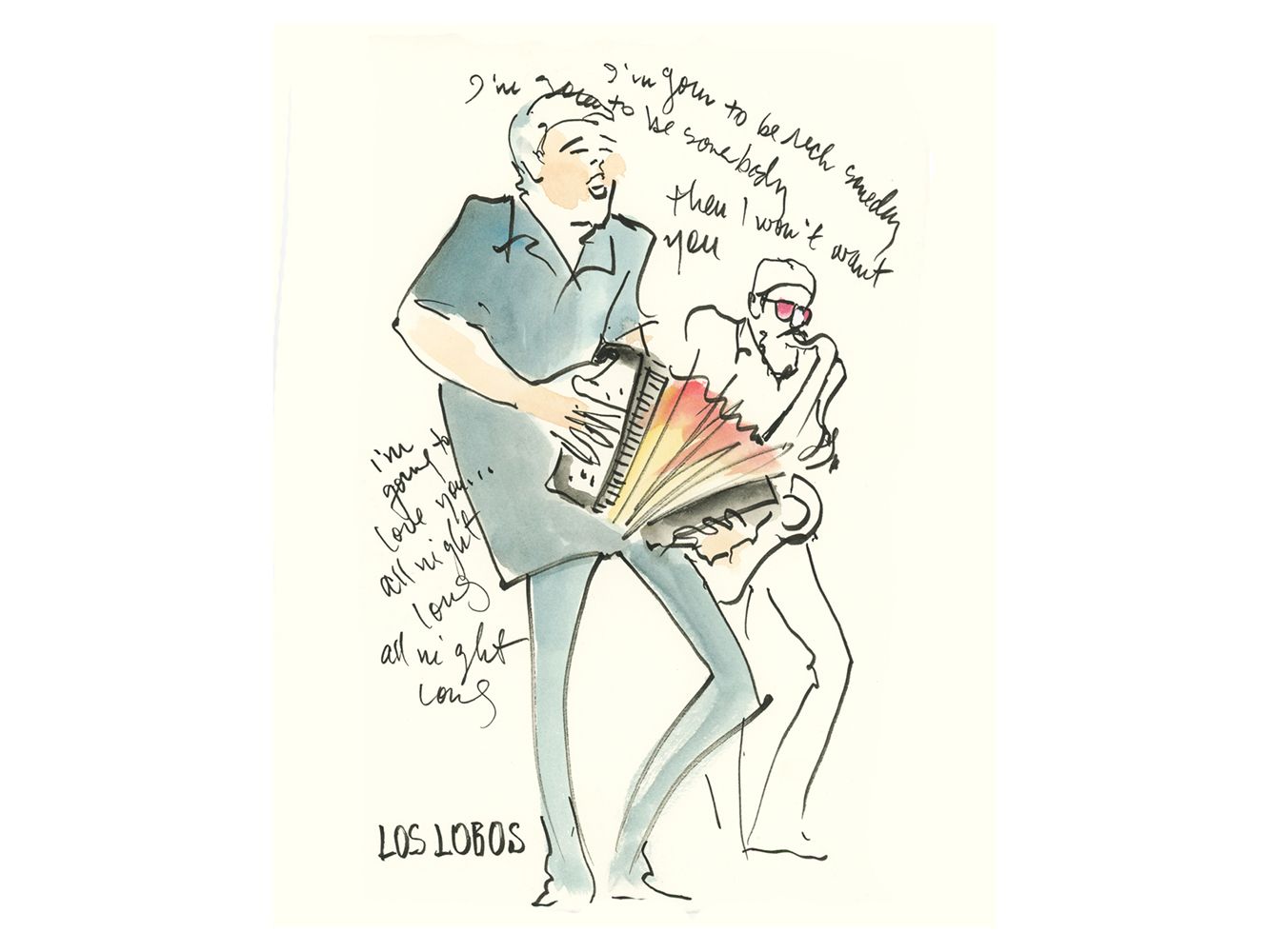 Los Lobos "All Night Long" by Joan Chiverton