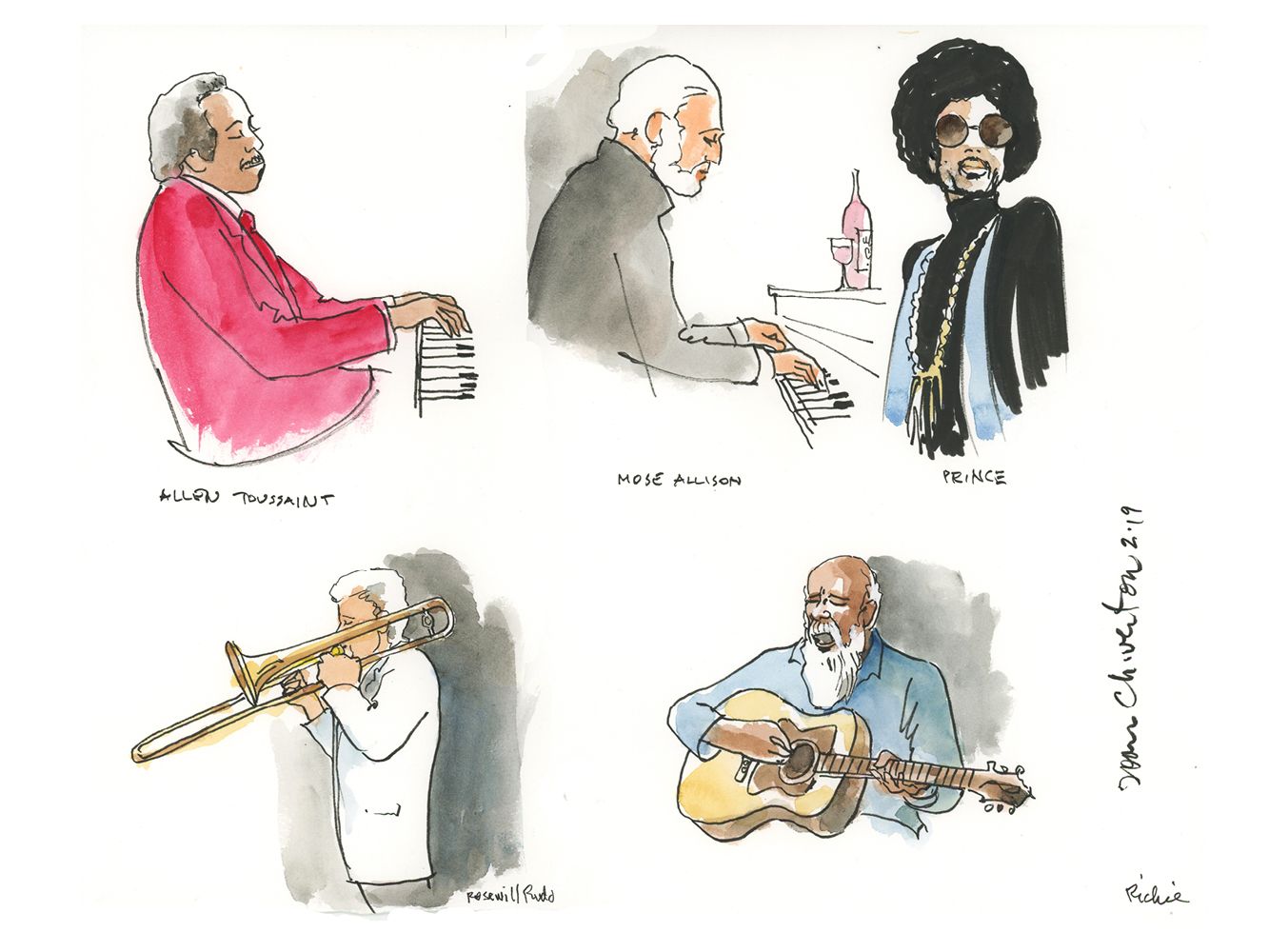 Prince, Mose Allison, Richie Havens, & Rosewell Rudd "Those Who've Played Act 1" by Joan Chiverton
