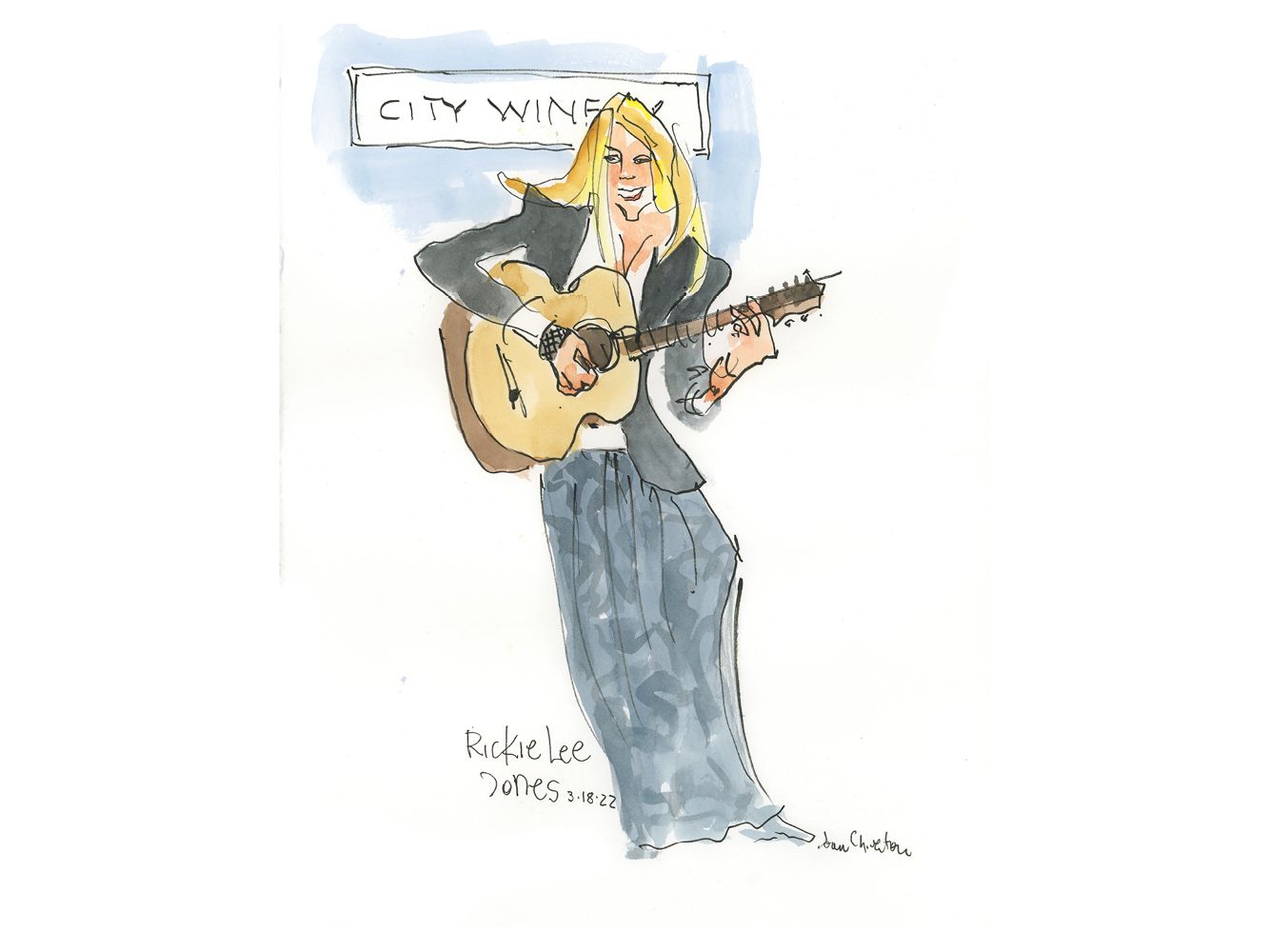 Rickie Lee Jones "Her & Her Guitar" by Joan Chiverton