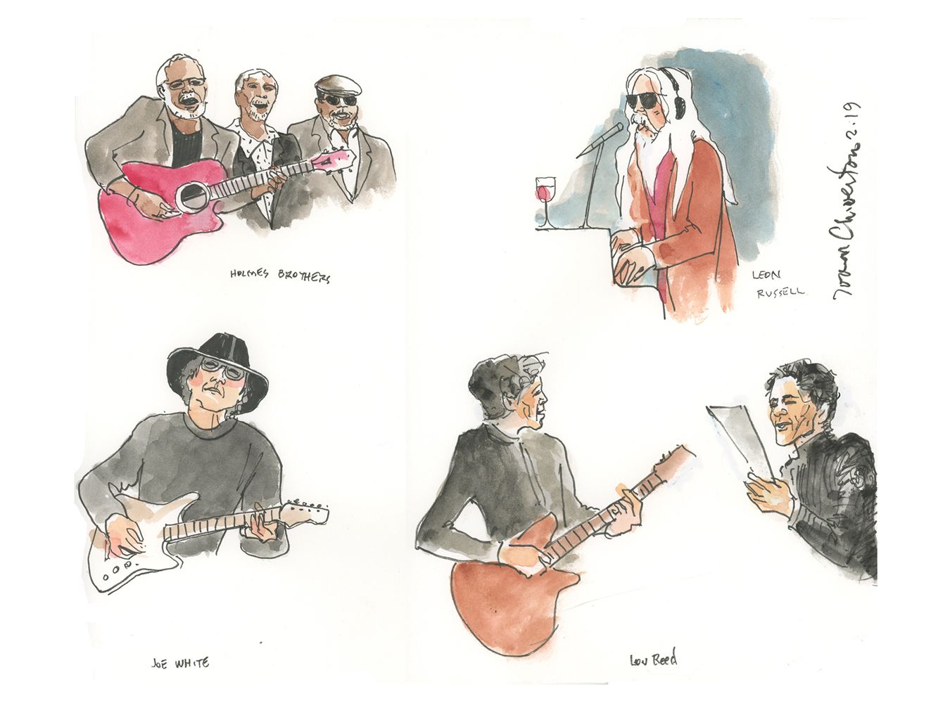 The Homes Brothers, Leon Russell, Lou Reed, & Joe White "Those Who've Played Act 2" by Joan Chiverton